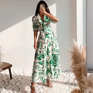 Zara Patterned Maxi / Midi Dress
